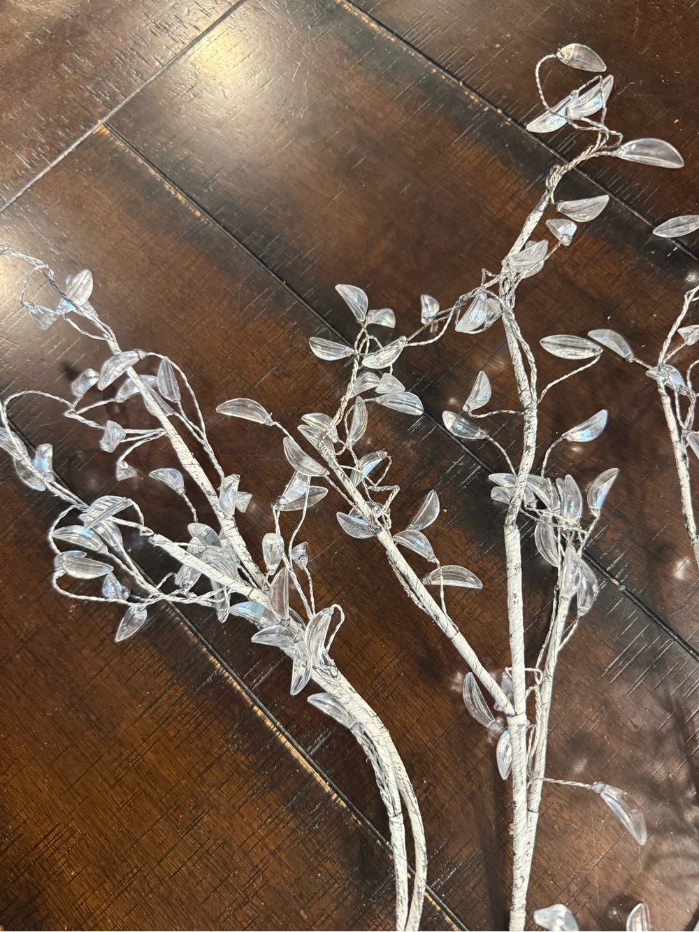 4-Home Accents Silver Leaf Crystal Garland Spray - Decorative Faux Foliage